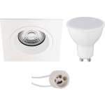 BES LED Led Spot Set - Pragmi Rodos Pro - Gu10 Fitting - Inbouw Vierkant - Mat - 4w - Warm 3000k - 93mm - Wit