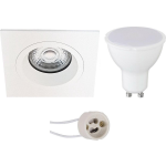 BES LED Led Spot Set - Aigi - Pragmi Rodos Pro - Gu10 Fitting - Inbouw Vierkant - Mat - 8w - Warm 3000k - 93mm - Wit