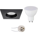 BES LED Led Spot Set - Pragmi Rodos Pro - Gu10 Fitting - Inbouw Vierkant - Mat - 6w - Warm Wit 3000k - 93mm - Zwart