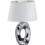 BES LED Led Tafellamp - Tafelverlichting - Trion Tibos - E14 Fitting - Rond - Mat Zilver - Keramiek