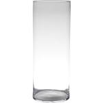 Bellatio Decorations Transparante Home-basics Cylinder Vaas/vazen Van Glas 50 X 19 Cm - Bloemen/takken/boeketten Vaas Voor Binnen Gebruik
