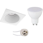 BES LED Led Spot Set - Pragmi Minko Pro - Gu10 Fitting - Inbouw Vierkant - Mat - 4w - Natuurlijk 4200k - Verdiept - 90mm - Wit