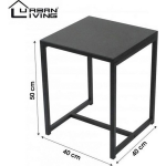 Urban Living Bijzettafel- Side Table - Metalen Blad - 40 X 40 X 50 Cm - Zwart