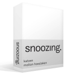 Snoozing - Katoen - Molton - Hoeslaken - Eenpersoons - 100x220 - - Wit