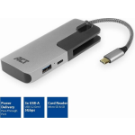 ACT AC7052 USB C HUB | 3x USB-A | Kaartlezer | USB-C PD 60W