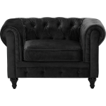 Beliani Chesterfield Fauteuil Fluweel 75 X 110 Cm - Negro