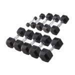 Body-Solid Hexagon Dumbbell Set - Rubber - 1 tot 10 kg - Zwart