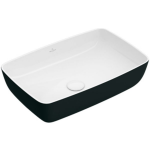 Villeroy & Boch Villeroy en Boch Artis opzetwastafel rechthoekig 58x38x12.5cm zonder kraangat zonder overloop coal black 417258bct8 - Zwart
