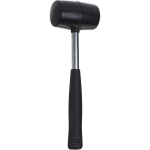 Rubberen hamer / outdoor hamer / kampeerhamer van rubber en staal 375 gram - - Zwart