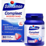 Davitamon Compleet weerstand kauwvitamines aardbei 60 kauwtabletten