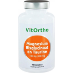 Vitortho Magnesium bisglycinaat 100 mg en taurine 200 mg 100 tabletten