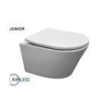 Wiesbaden Vesta-Junior rimless hangend toilet met Shade zitting, - Wit