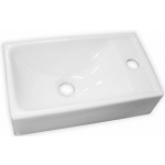 Royal Plaza Sub 068 fontein 40x23 cm met 1 kraangat rechts, - Wit