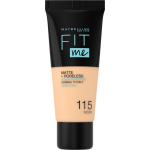 Maybelline Maybelline Fit Me Matte and Poreless Foundation 115 Ivory - Lichte tot medium huid, neutrale ondertoon - Silver