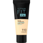 Maybelline Maybelline Fit Me Matte and Poreless Foundation 110 Porcelain - Lichte huid, gele ondertoon - Silver