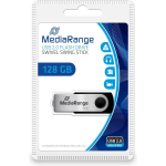 MediaRange MR913 USB flash drive 128 GB USB Type-A 2.0 Zwart, Zilver - Silver