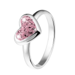Lucardi Zilveren kinderring licht roze Swarovski Crystal
