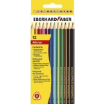 Eberhard Faber kleurpotlood Winner driekantig assorti etui à 12 stuks - Wit