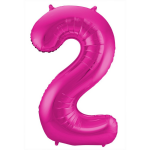 Folat Folie Ballon Cijfer 2 86 cm - Roze