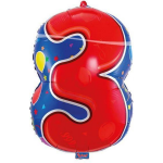 Folat Folie Ballon Cijfer 3 Multicolor 56 cm