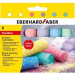Eberhard Faber stoepkrijt 4-kantig 6 glitterkleuren