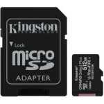Kingston microSDXC Canvas Select Plus 512GB 100 MB/s + SD adapter - Zwart