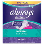 Always Inlegkruisjes Fresh Normaal Voordeelpack 58stuks
