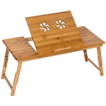 Tectake Houten laptoptafel laptop table voor op bed 401654