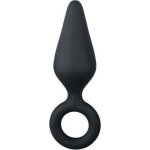 e kleine buttplug met trekring - Zwart