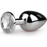Zilveren buttplug met diamant - Silver