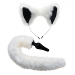 Tailz White Fox Buttplug & Haarband Set