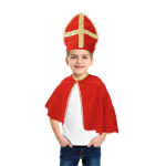 Generic Verkleedset Sinterklaas Cape Met Mijter 1 Maat - Rood