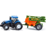 Siku Tractor New Holland Met Veldspuit - Blauw