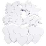 Creotime knutselset kerstfiguren 6-10 cm karton 300 stuks - Wit