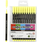 Colortime fineliner lijndikte 0,6-0,7 mm 12 stuks - Geel