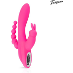Teazers Dubbele Vibrator Anaal Vaginaal - Double Rabbit Vibrator - Rabbit Vibrator voor vrouwen - Driedubbele stimulatie - - Roze