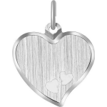 Lucardi Zilveren hanger graveerplaat hart - Silver