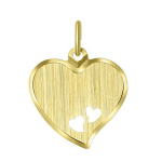 Lucardi Zilveren hanger gravure hart - Goud