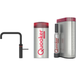 Quooker Fusion Square met COMBI boiler en CUBE reservoir 5-in-1 kokend water kraan - Zwart