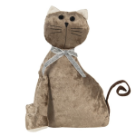 Clayre & Eef - deurstopper kat 20*11*29 cm polyester - kat - DT0305 - Bruin