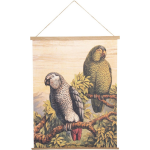 Clayre & Eef Wandkaart - 50*1*65 cm - beige - hout - rechthoekig - papegaaien - - 6WK0034