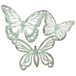 Clayre & Eef Wanddecoratie vlinders - 53*45 cm ijzer - vlinders - - 6Y3184 - Groen