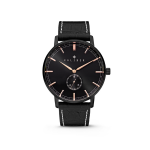 Kaliber 7KW-00005 Horloge met lederen band zwart en rosékleurig 40 mm