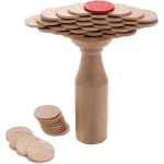 Longfield Games houten evenwichtsspel munten - Bruin