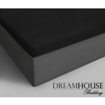 Dreamhouse Hoeslaken Topper 100% Katoen - Voor Standaard Toppers 10/12 cm - Vochtabsorberend en Warmteregulerend - - Zwart