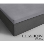 Dreamhouse Hoeslaken Topper 100% Katoen - Voor Standaard Toppers 10/12 cm - Vochtabsorberend en Warmteregulerend - - Grijs