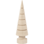 Creotime kerstboom hout 12,5 cm blank per stuk