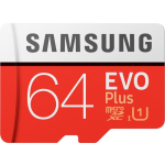 Samsung microSDXC EVO+ 64 GB 100MB/s CL 10 + SD adapter - Rojo
