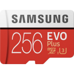Samsung microSDXC EVO+ 256 GB 100MB/s CL 10 + SD adapter - Rood