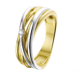 Tft Ring Diamant 0.04ct H SI Bicolor - Goud